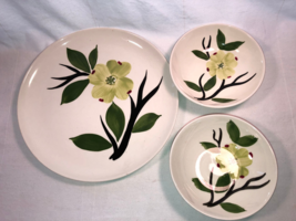 Dixie Dogwood 9.5 Inch Plate And 2 5 Inch Berry Bowls All Mint - £19.65 GBP