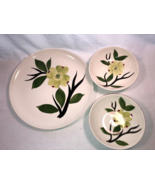 Dixie Dogwood 9.5 Inch Plate And 2 5 Inch Berry Bowls All Mint - £19.65 GBP