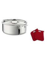 All-Clad D3 Stainless Steel 6 qt Soup Pot with All-clad Pot Holders &amp;Lid - $258.07 CAD