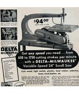 1949 Delta Milwaukee Variable Scroll Saw Advertisement Vintage Shop Tool... - €17,15 EUR