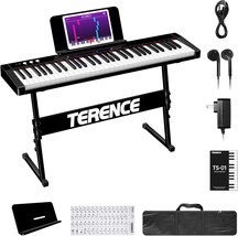 Terence Keyboard Piano With 61 Semi-Weighted Keys And 1800Mah Battery Su... - £134.75 GBP