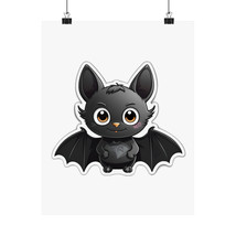 Cartoon Bat Matte Vertical Poster | 175gsm Fine Art Paper | Indoor Use | Multipl - £11.52 GBP+