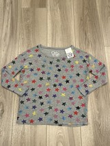 Women&#39;s Chaser Gray Star Print Long Sleeve Pullover Sweatshirt Sz S Small - $29.69