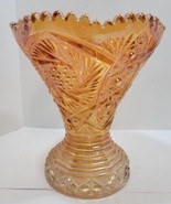 Vintage 7 1/2&quot; Imperial Glass Marigold Carnival Punch Bowl Vase Pedestal - £41.39 GBP