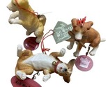 MIdwest-CBLK NWT 3 playful Dog  Christmas Ornaments Brown White 3.25 in Lot - £10.39 GBP
