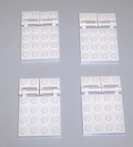 4 Used LEGO 4 x 4 White Plate Modified w 2 Open O Clips 11399 - £7.82 GBP