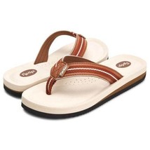 Floopi Women&#39;s Zoey Brown Thong Cushioned Flip Flop Size 11 - £22.42 GBP