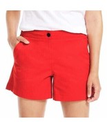 Nautica Women&#39;s Size 10 Bright Red Mid Rise Twill Shorts NWT - £11.99 GBP