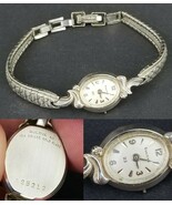 Vintage Bulova 23J watch Ladies 10K GOLD rgp white Wrist Diamonds 1/20 1... - $641.86 MXN