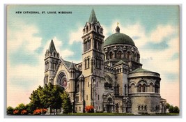 New Catholic Cathedral St Louis Missouri MO UNP Linen Postcard Z2 - $3.91