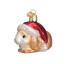 Old World Christmas Christmas Bunny w/SANTA Hat Glass Christmas Ornament 12428 - £13.49 GBP