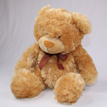 Wild Dreams Toys Teddy Bear Brown Plush With Brown Bow Very Soft And Swe... - $12.60