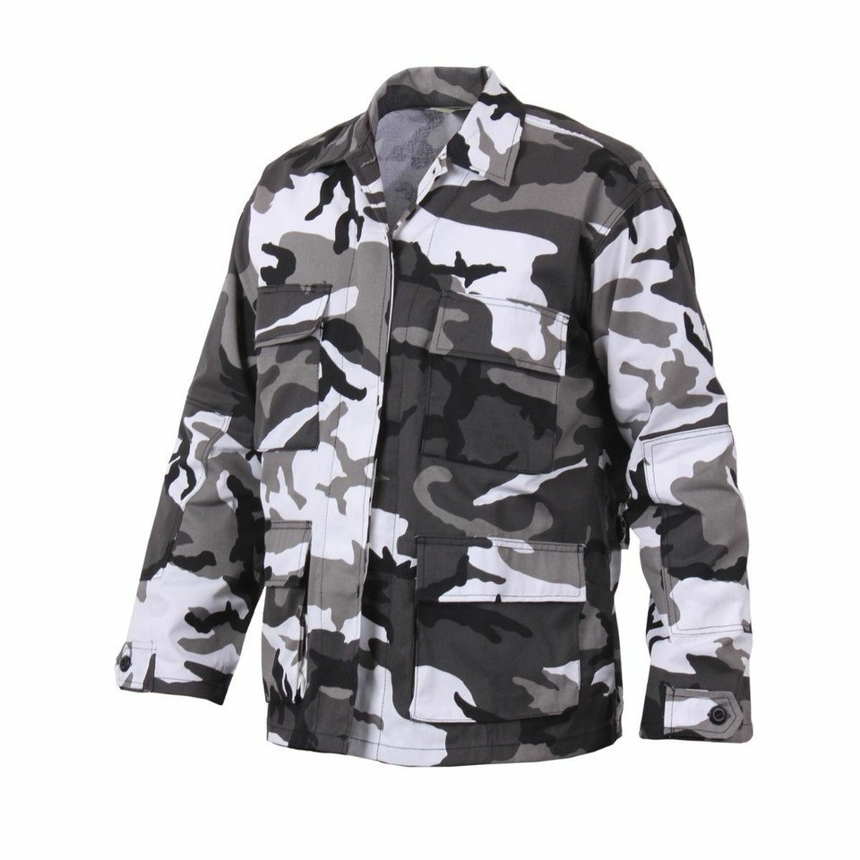 Mens City Camouflage Military BDU Shirt Tactical Uniform Army Coat Army Fatigues Item image 5