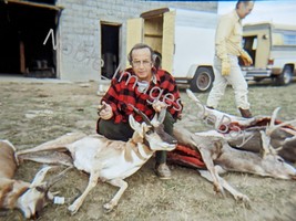 1977 Graphic Deer Hunter Posing With Days Kill Wyoming Ektachrome 35mm Slide - £4.27 GBP