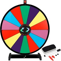 24" Tabletop Color Prize Spinning Wheel Prize Spinner With Dry Eraser Marker Pen - £61.98 GBP