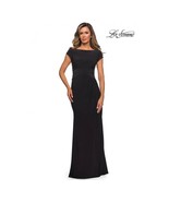 La Femme 28026 Bateau Neck Cap Sleeve Sleek Jersey Long Dress Black Size... - £156.50 GBP