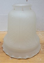 Vintage Frosted White Glass Scalloped Edge Table Lamp Light Shade Part - £7.09 GBP