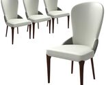 LeisureMod Leather Dining Chair Kitchen Room Side Chairs, Upholstered Ac... - $419.68