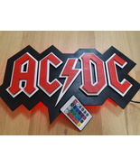 AC DC Sign Wall LED, Acdc Wood Decoration 3D, Wood Wall Art with Led lights - £189.13 GBP