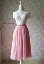 Rose Pink Midi Tulle Skirt Outfit Ladies Custom Plus Size Tulle Skirt image 8