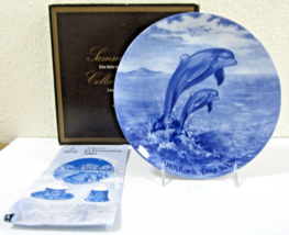 Vintage Berlin Design 2002 Mother&#39;s Day Dolphins Collector Plate and Box  - $13.86