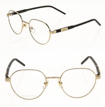 GUCCI 1162 Black Gold Round Retro Eyeglasses 51mm GG1162O Optical frame 001 - £257.92 GBP