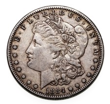 1884-S $1 Silver Morgan Dollar in Extra Fine XF Condition, Some Medium T... - $148.49