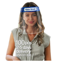 100 Pack Reusable Face Shield Adjustable, Elastic Headband Anti Dust Cover - £73.19 GBP