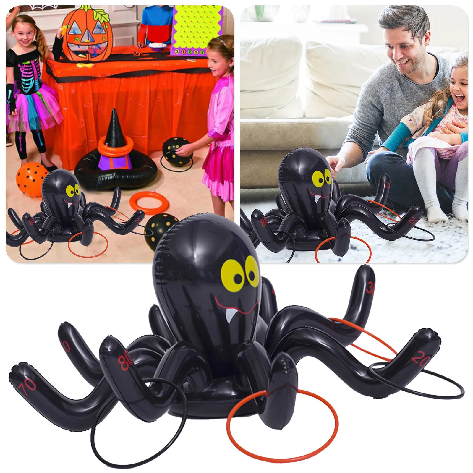 DIY Halloween Party Games Kids Gift Halloween Funny Inflatable Witch’s Hat Ring - £17.18 GBP+