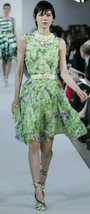 $5,900 New R13 Oscar De La Renta Adoreable Silk Irises Green Runw Dress 8 - £1,278.17 GBP