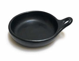 Round Saute Pan Diameter 9 &quot; Aprox 26 Onz and 100 % Handmade Black Clay ... - £45.81 GBP