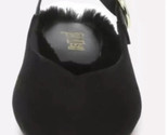 Brash GIANNA Faux Fur Lined Slingback Ballet Flats Faux Suede Black Size... - £13.12 GBP