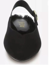 Brash GIANNA Faux Fur Lined Slingback Ballet Flats Faux Suede Black Size... - £13.21 GBP
