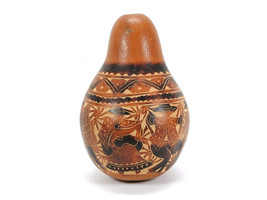 Peruvian Hand Carved Gourd Rattle Musicians Dancers Folk Art South Ameri... - £27.50 GBP