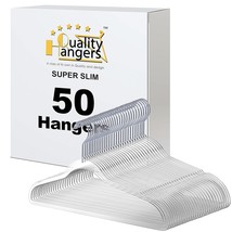 Clear Plastic Hangers For Clothes | 50 Pack - 16.5 Inch | Heavy Duty Hangers Spa - £43.95 GBP