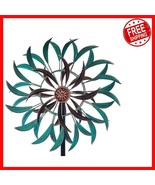 Stunning 63-Inch Wind Sculpture Spinner with Metal Stake for Outdoor Dec... - $48.50