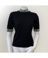 LIV Milano Sweater Womens S Black Pearl Rhinestone Dazzle Short Sleeve P... - $40.42 CAD