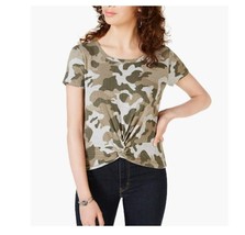 Hippie Rose Juniors Small Olive Camouflage Twist Front Rib TShirt Top NWT AR26 - £13.79 GBP