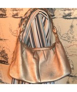 Elliot Lucca Leather Pebbled Gold Metallic Shoulder Bag - £38.37 GBP