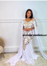 Long Bridesmaid Moroccan Abaya Maxi Royal Casual White Dress Kaftan Dubai Gown - £148.12 GBP