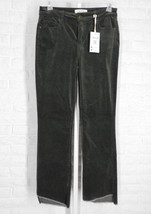 CHARLIE B Asymmetrical Frayed Hem Bootcut Corduroy Pants Spruce NWT 4 10 12 - £48.56 GBP