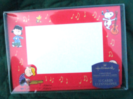 Vintage Peanuts Box of 12 Hallmark Christmas Photo Frame Cards Charlie Brown - £15.17 GBP