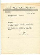 Taylor Instrument Cos. Signed Letter Rochester New York 1938 - $17.82