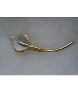 Vintage Gold Tone Silver Sparking Easter Calla Lily Flower Pin / Brooch ... - £6.27 GBP