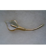 Vintage Gold Tone Silver Sparking Easter Calla Lily Flower Pin / Brooch ... - $7.99