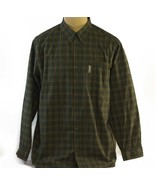 Columbia Sportswear Long Sleeve Button Up Green Plaid Cotton Shirt Mens ... - £12.52 GBP