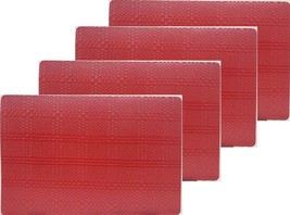 Set of 4 Same Kitchen Textured Vinyl PVC Foam Back Placemats(12&quot;x18&quot;)BUR... - $21.77