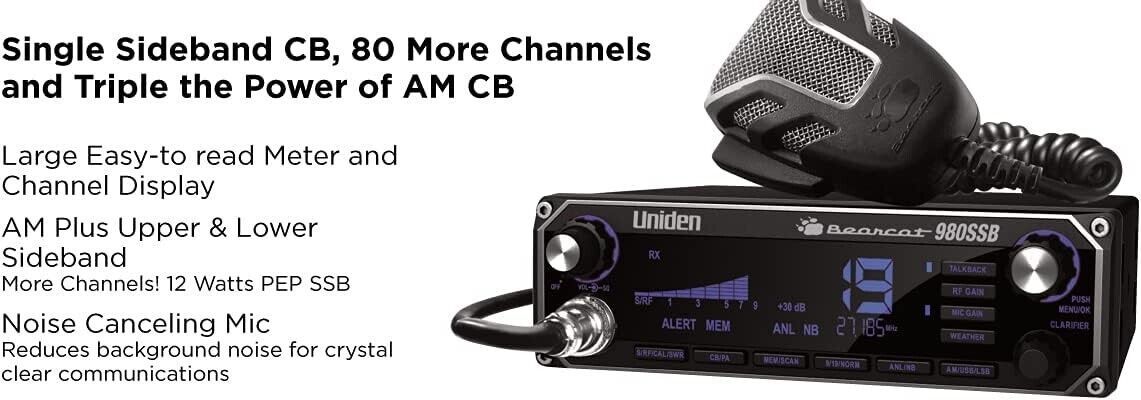 Uniden BEARCAT 980 40- Channel SSB CB Radio with Sideband NOAA WeatherBand