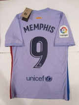 Memphis Depay Barcelona La Liga Match Slim Purple Away Soccer Jersey 2021-2022 - £71.17 GBP
