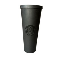 Starbucks Matte Black Tumbler Cold Cup Soft Touch 24 Fl Oz No Straw - £17.48 GBP
